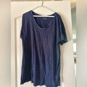 Aerie Women’s OVERSIZED Short Sleeve V Neck Navy Blue Size M